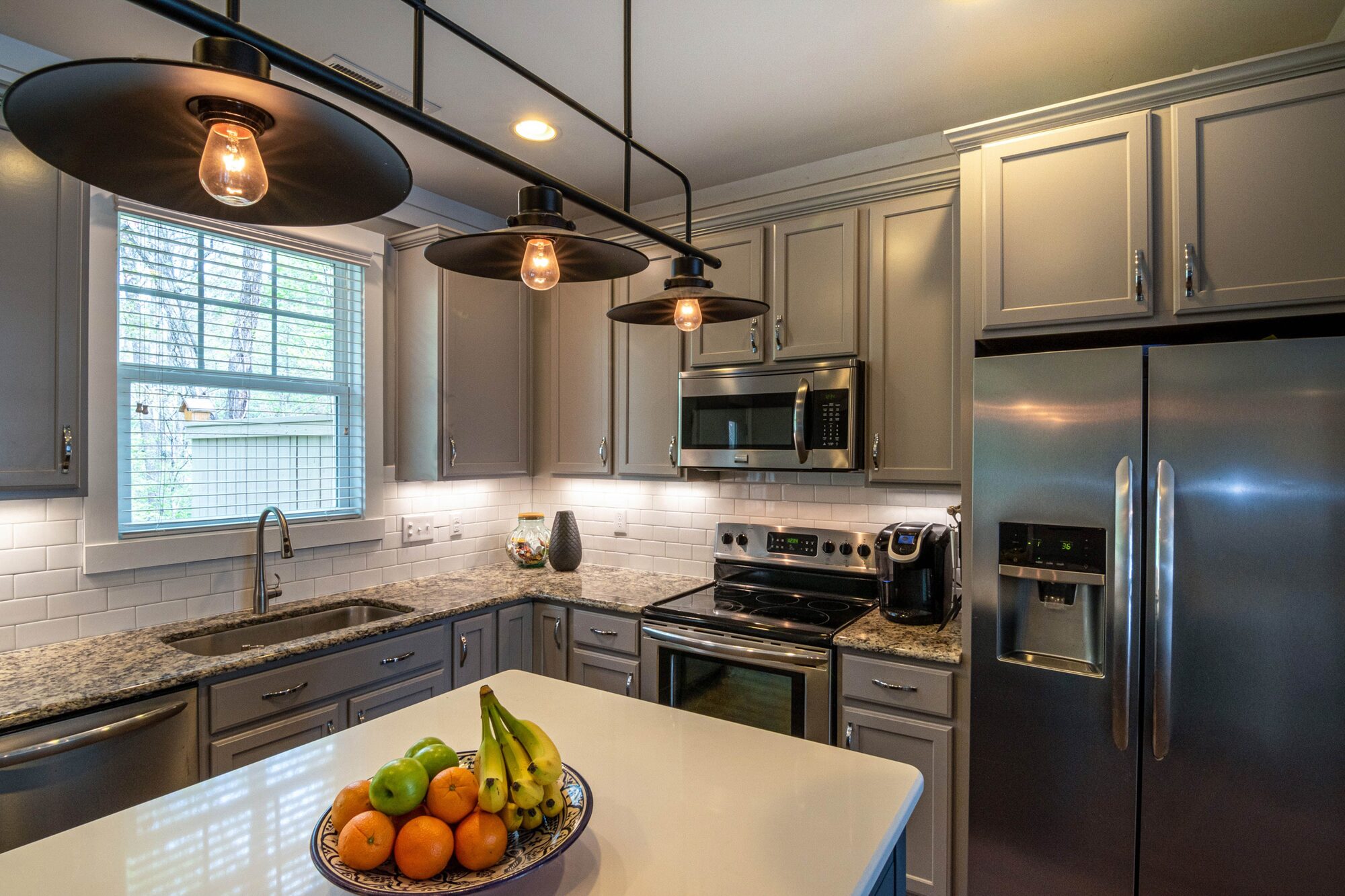 Modern kitchen with stainless steel appliances